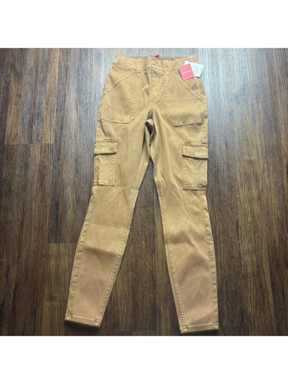 NWT Spanx Stretch Twill Ankle Cargo Pant Honey Glow Medium